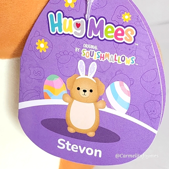 🐣 STEVON 🐶 Dog w Bunny Ears HugMee Easter 2024 Original Squishmallow ☆》NWT《☆ - Picture 3 of 8